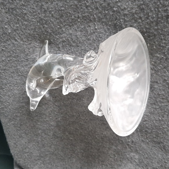 Vintage Crystal Dolphin with Frosted Glass Base - Picture 10 of 10